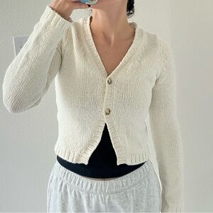 Abercrombie & Fitch Cream Women's Cardigan